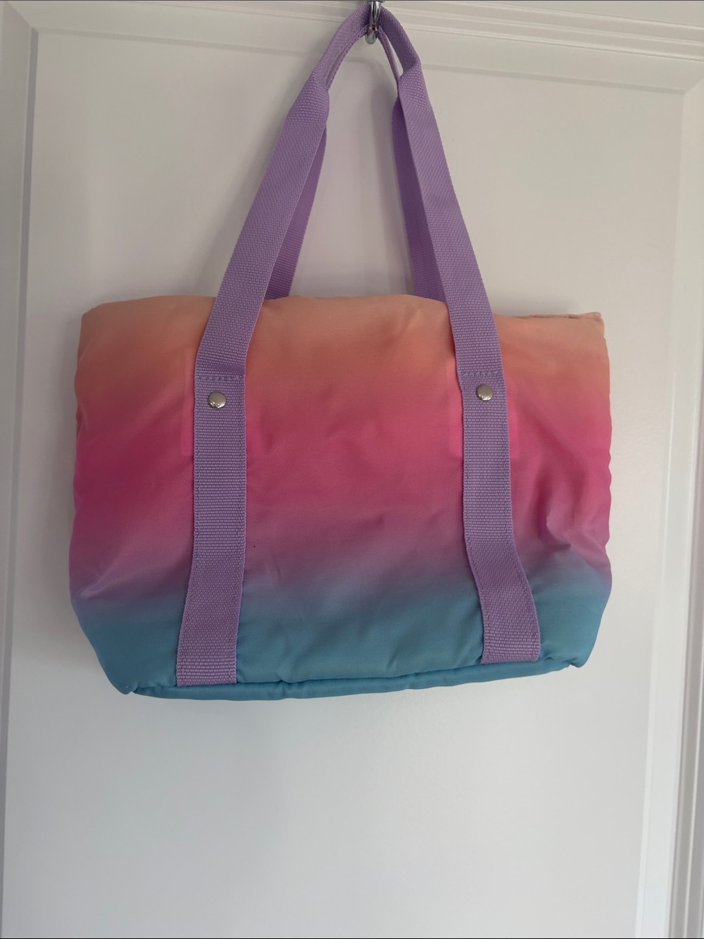Pastel Ombre Kids Tote Bag with Lavender Straps